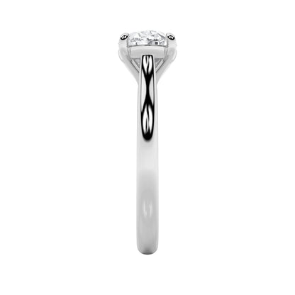 2CTW Oval Lab-Grown Diamond Prong East West Accented Ring 1 Stone