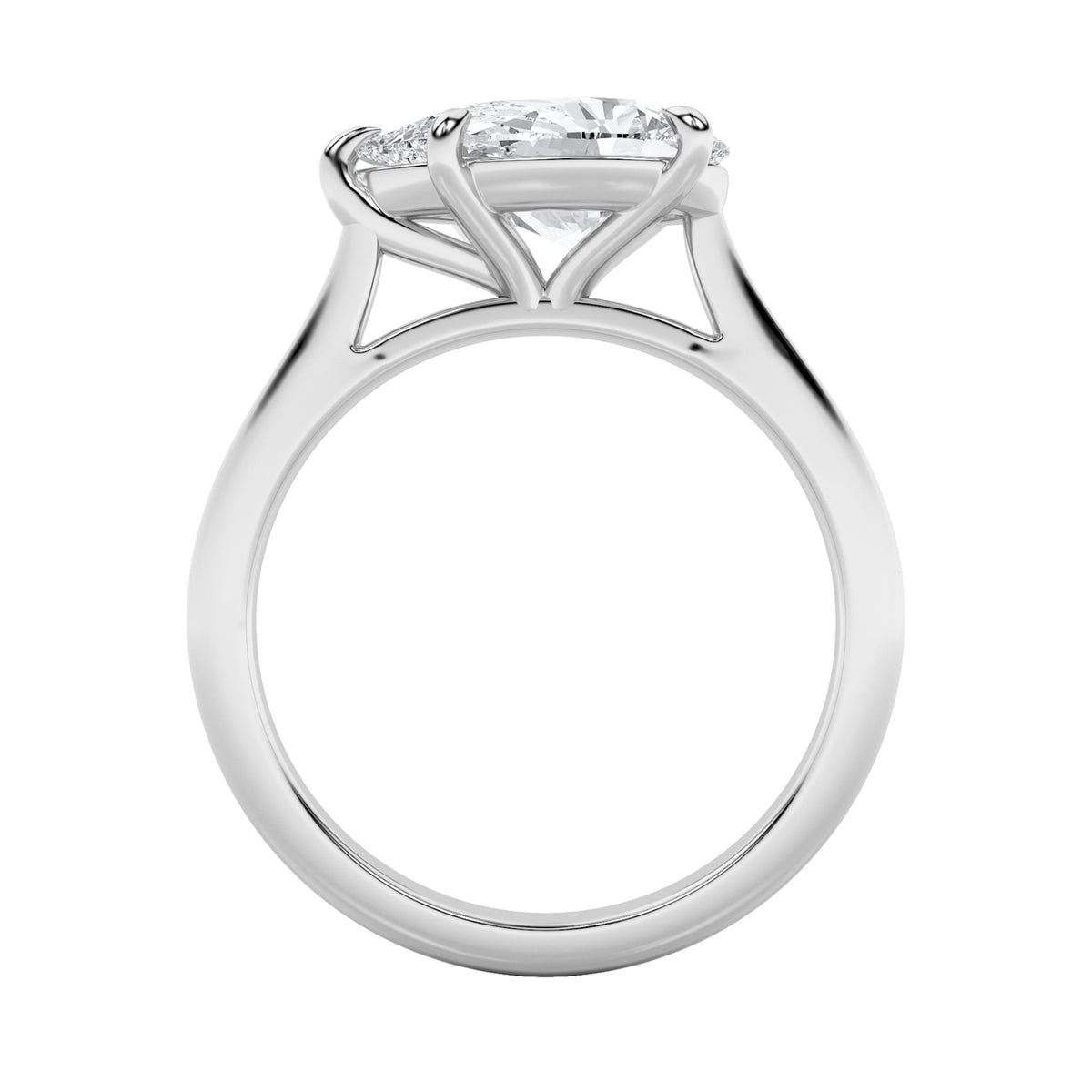 2CTW Pear Lab-Grown Diamond Prong East West Accented Ring 1 Stone