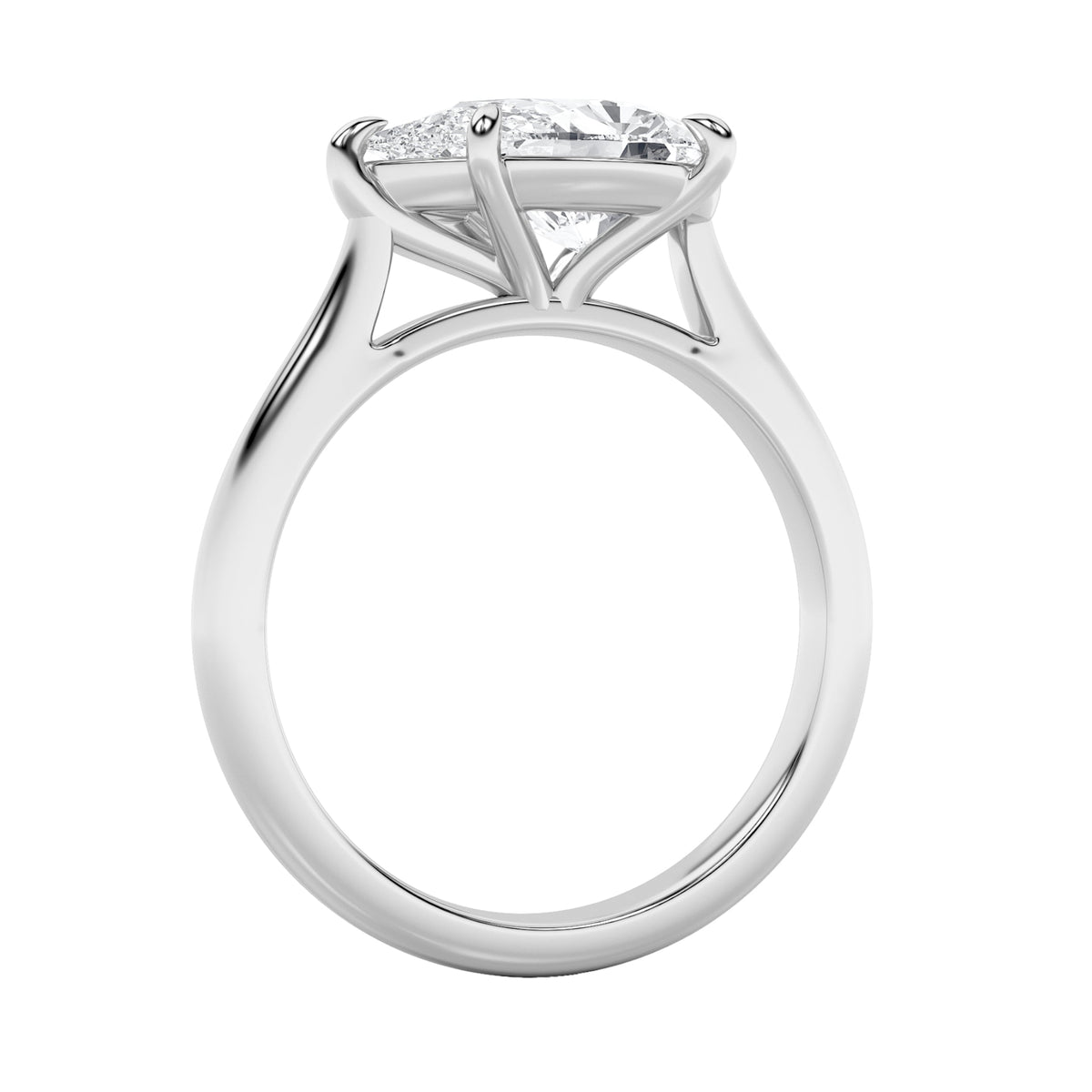 2CTW Pear Lab-Grown Diamond Prong East West Accented Ring 1 Stone