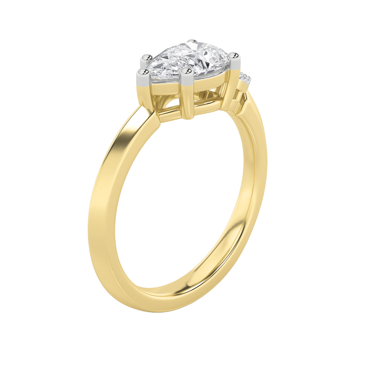 1CTW Pear Lab-Grown Diamond Prong East West Fashion Ring 4 Stones