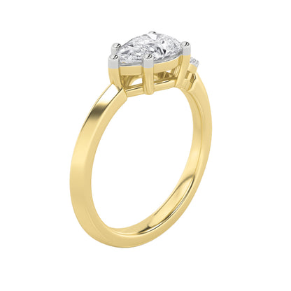 1CTW Pear Lab-Grown Diamond Prong East West Fashion Ring 4 Stones