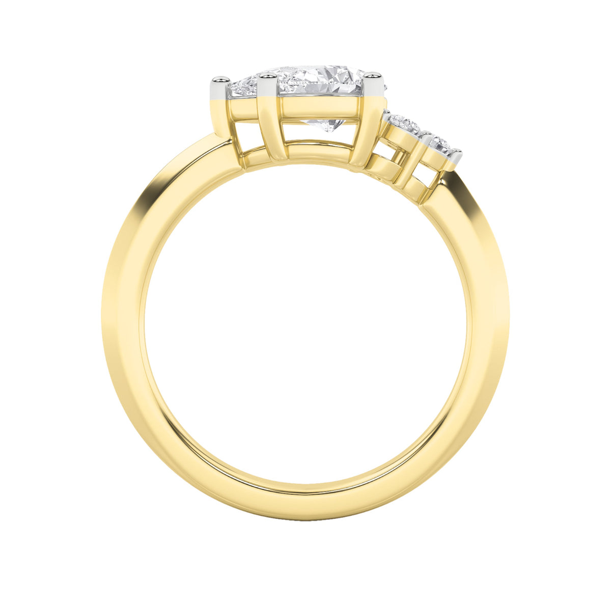 1CTW Pear Lab-Grown Diamond Prong East West Fashion Ring 4 Stones