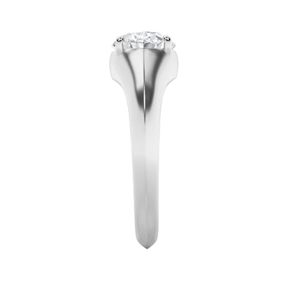 2CTW Oval Lab-Grown Diamond Prong East West Solitaire Ring 1 Stone - White Gold