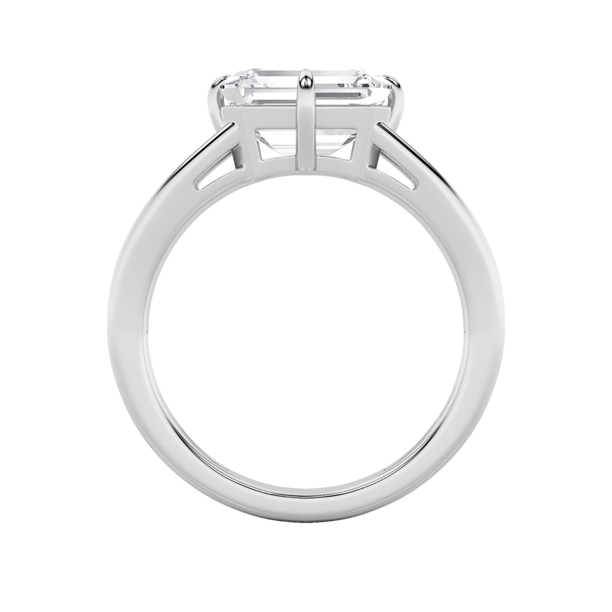 2.5CTW Emerald Lab-Grown Diamond Prong East West Solitaire Ring 1 Stone
