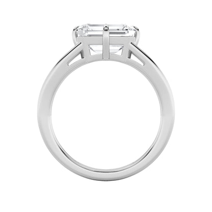 2.5CTW Emerald Lab-Grown Diamond Prong East West Solitaire Ring 1 Stone