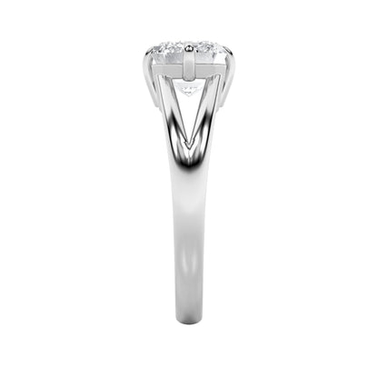 2.5CTW Emerald Lab-Grown Diamond Prong East West Solitaire Ring 1 Stone
