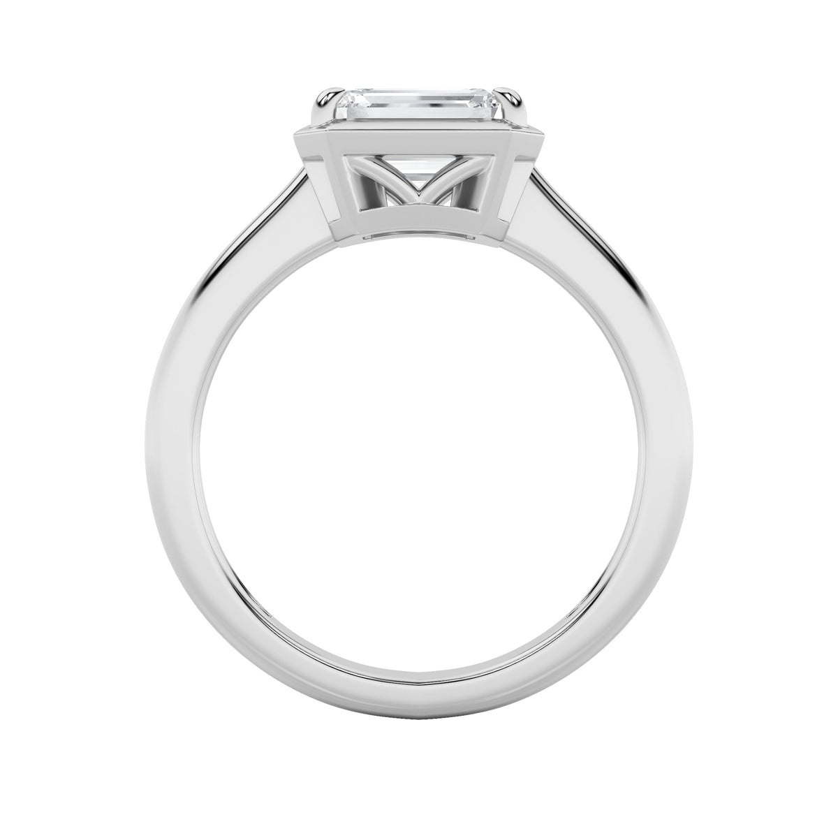 1.5CTW Emerald Lab-Grown Diamond Prong East West Solitaire Ring 1 Stone