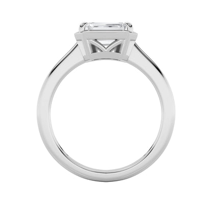 1.5CTW Emerald Lab-Grown Diamond Prong East West Solitaire Ring 1 Stone