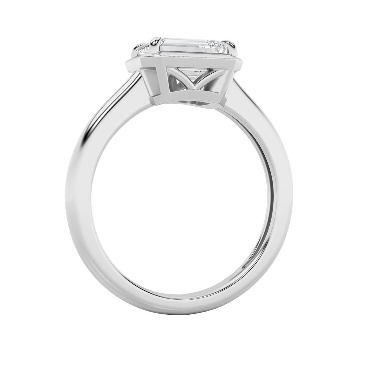 1.5CTW Emerald Lab-Grown Diamond Prong East West Solitaire Ring 1 Stone