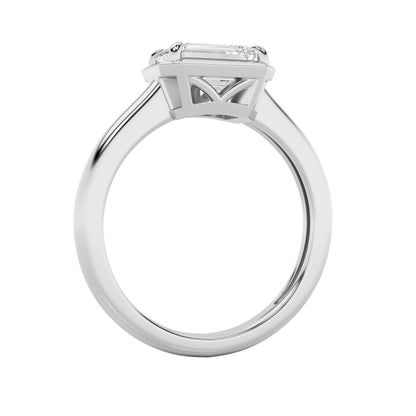 1.5CTW Emerald Lab-Grown Diamond Prong East West Solitaire Ring 1 Stone