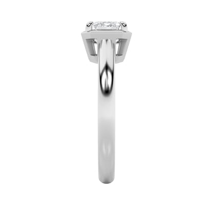 1.5CTW Emerald Lab-Grown Diamond Prong East West Solitaire Ring 1 Stone