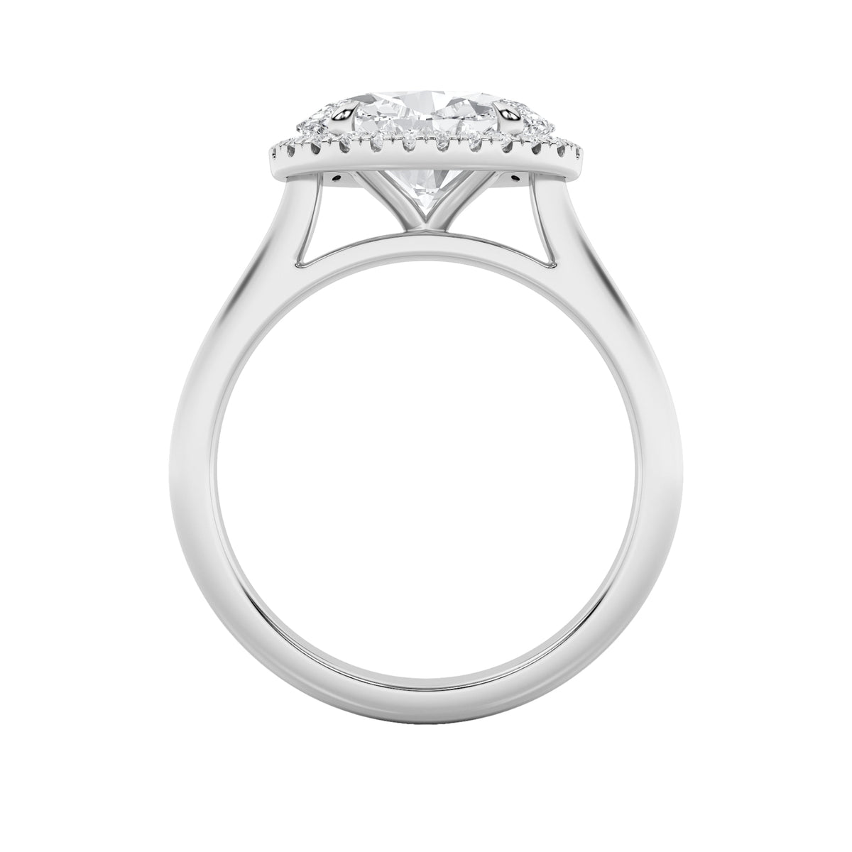 2CTW Oval Lab-Grown Diamond Prong East West Accented Solitaire Ring 27 Stones