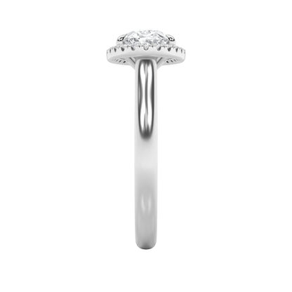 2CTW Oval Lab-Grown Diamond Prong East West Accented Solitaire Ring 27 Stones