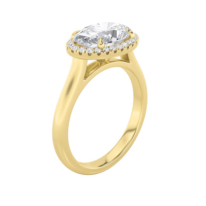 2CTW Oval Lab-Grown Diamond Prong East West Accented Solitaire Ring 27 Stones