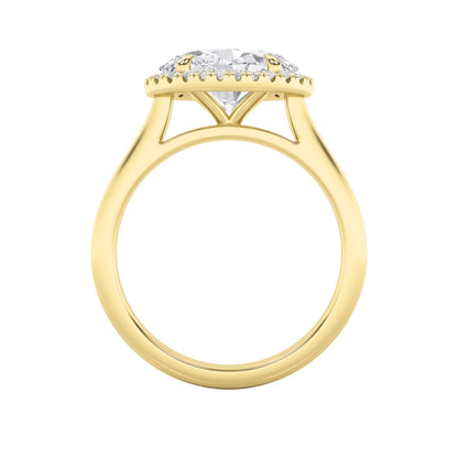 2CTW Oval Lab-Grown Diamond Prong East West Accented Solitaire Ring 27 Stones