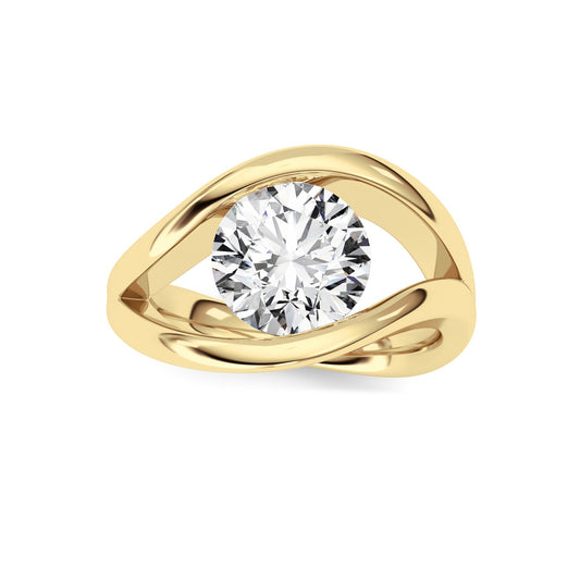 2CTW Round Lab-Grown Diamond Tension East West Solitaire Fancy Ring 1 Stone
