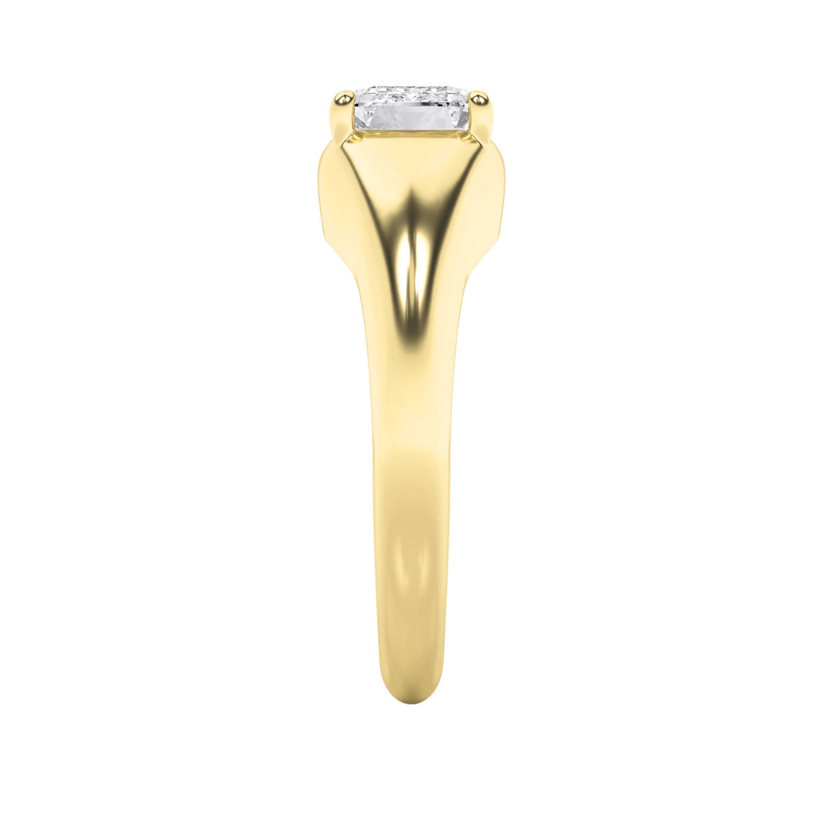 2CTW Emerald Lab-Grown Diamond Prong East West Solitaire Ring 1 Stone