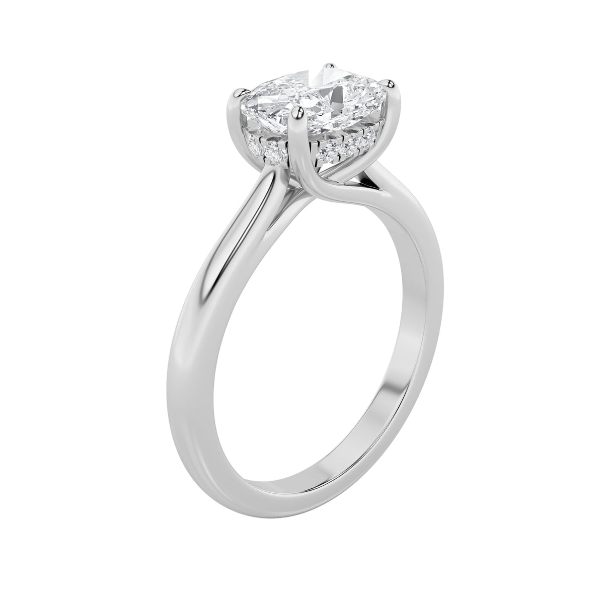 1.5CTW Elongated Cushion Lab-Grown Diamond Prong East West Solitaire Ring 11 Stones
