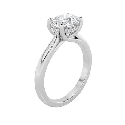 1.5CTW Elongated Cushion Lab-Grown Diamond Prong East West Solitaire Ring 11 Stones