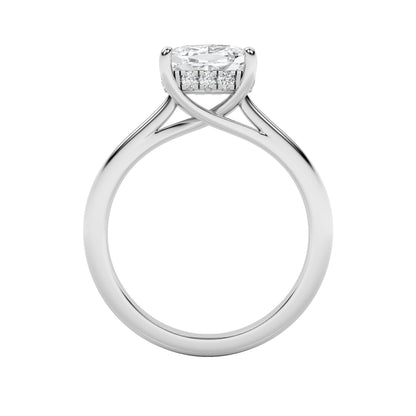 1.5CTW Elongated Cushion Lab-Grown Diamond Prong East West Solitaire Ring 11 Stones