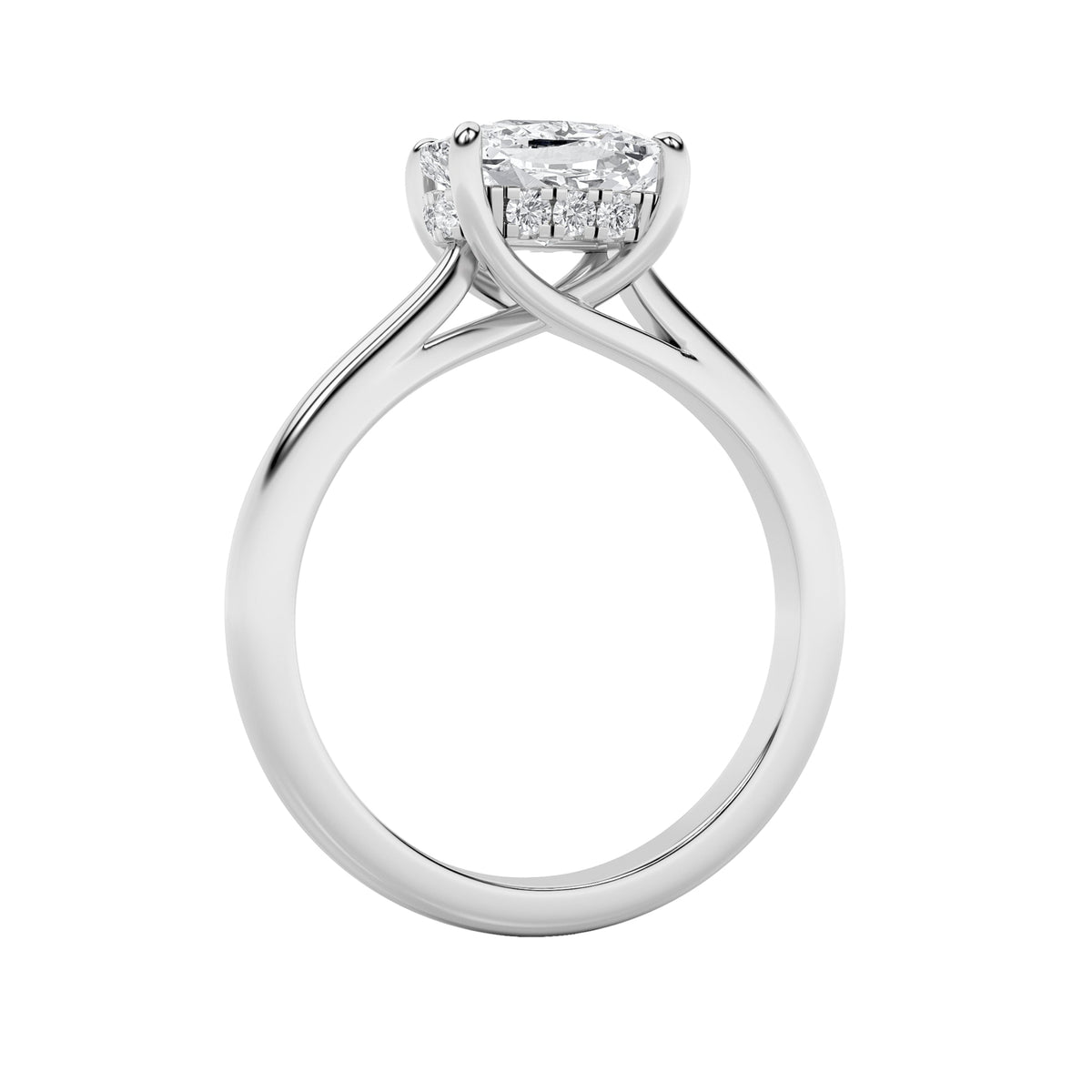 1.5CTW Elongated Cushion Lab-Grown Diamond Prong East West Solitaire Ring 11 Stones