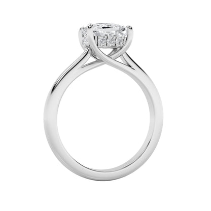 1.5CTW Elongated Cushion Lab-Grown Diamond Prong East West Solitaire Ring 11 Stones