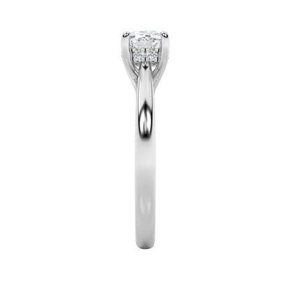 1.5CTW Elongated Cushion Lab-Grown Diamond Prong East West Solitaire Ring 11 Stones