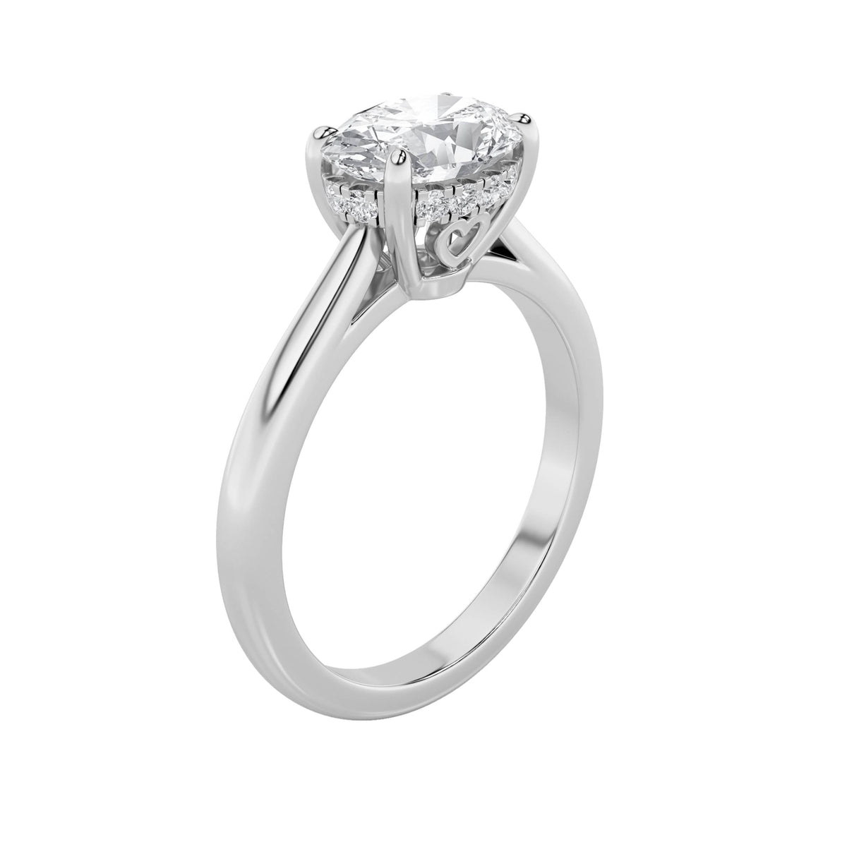 1.5CTW Oval Lab-Grown Diamond Prong East West Solitaire Ring 13 Stones