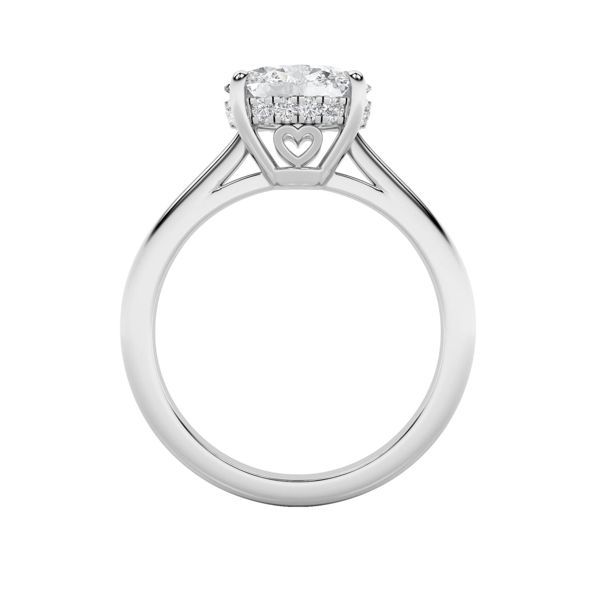 1.5CTW Oval Lab-Grown Diamond Prong East West Solitaire Ring 13 Stones