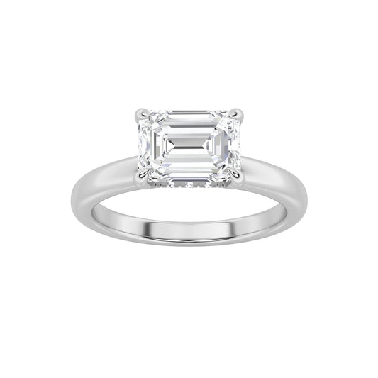 1.5CTW Emerald Lab-Grown Diamond Prong East West Solitaire Ring 11 Stones