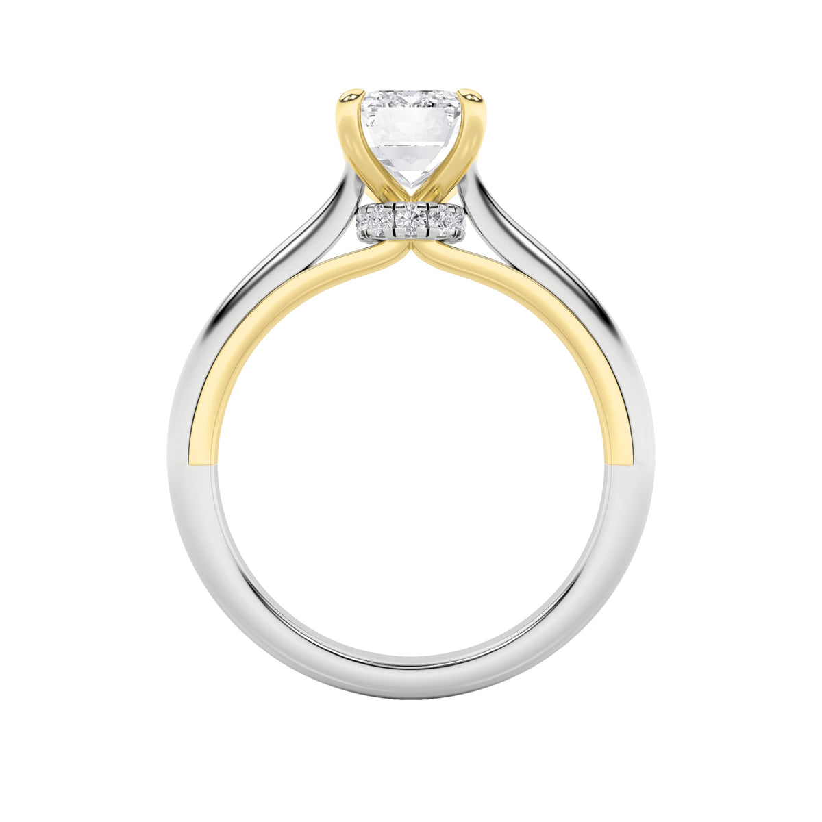 2CTW Emerald Lab-Grown Diamond Prong Solitaire Engagement Ring 11 Stones