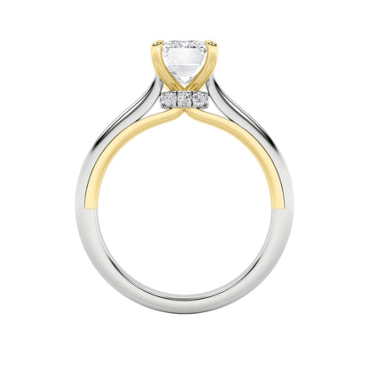 2CTW Emerald Lab-Grown Diamond Prong Solitaire Engagement Ring 11 Stones
