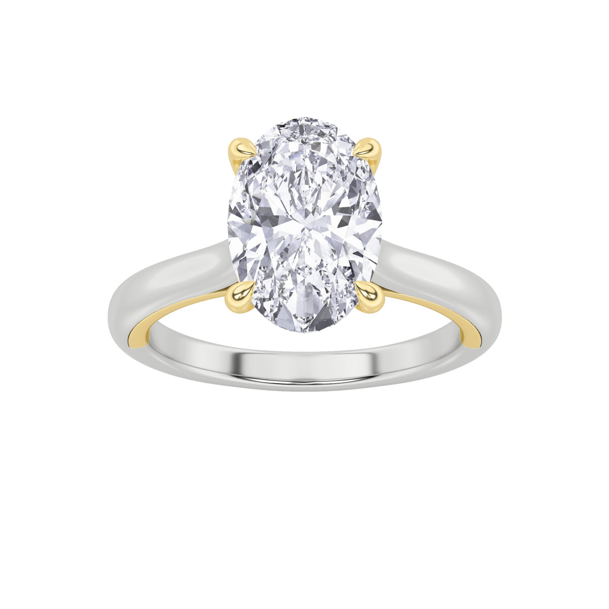 2CTW Oval Lab-Grown Diamond Prong Solitaire Engagement Ring 11 Stones 1.93ct Center