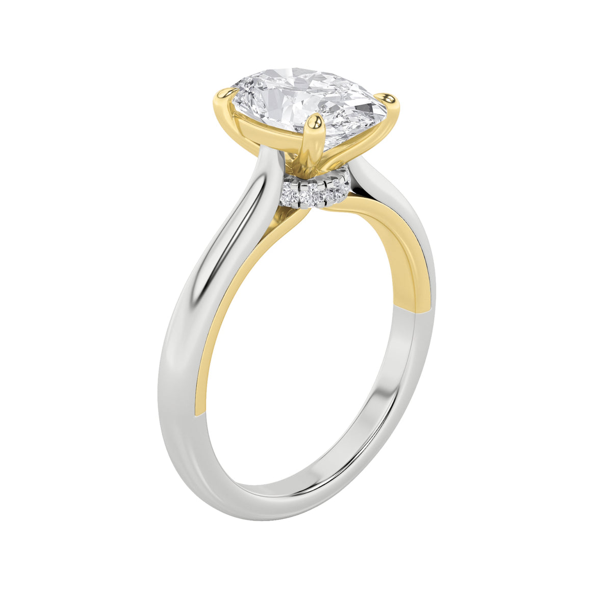 2CTW Oval Lab-Grown Diamond Prong Solitaire Engagement Ring 11 Stones 1.93ct Center