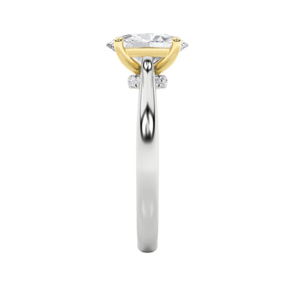 2CTW Oval Lab-Grown Diamond Prong Solitaire Engagement Ring 11 Stones 1.93ct Center