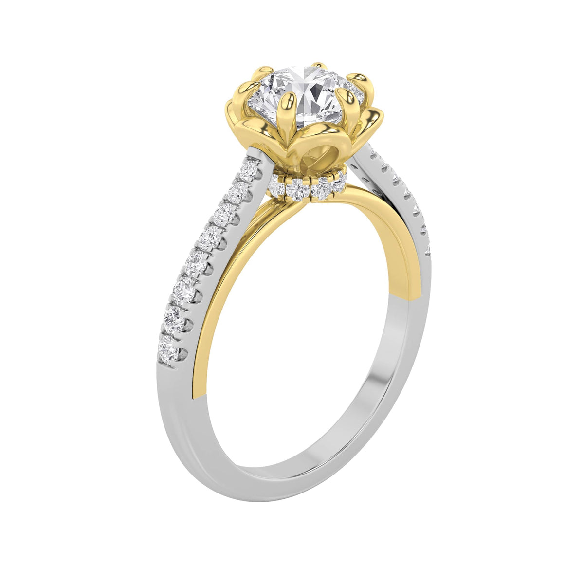1.5CTW Round Lab-Grown Diamond Prong Solitaire Engagement Ring 27 Stones