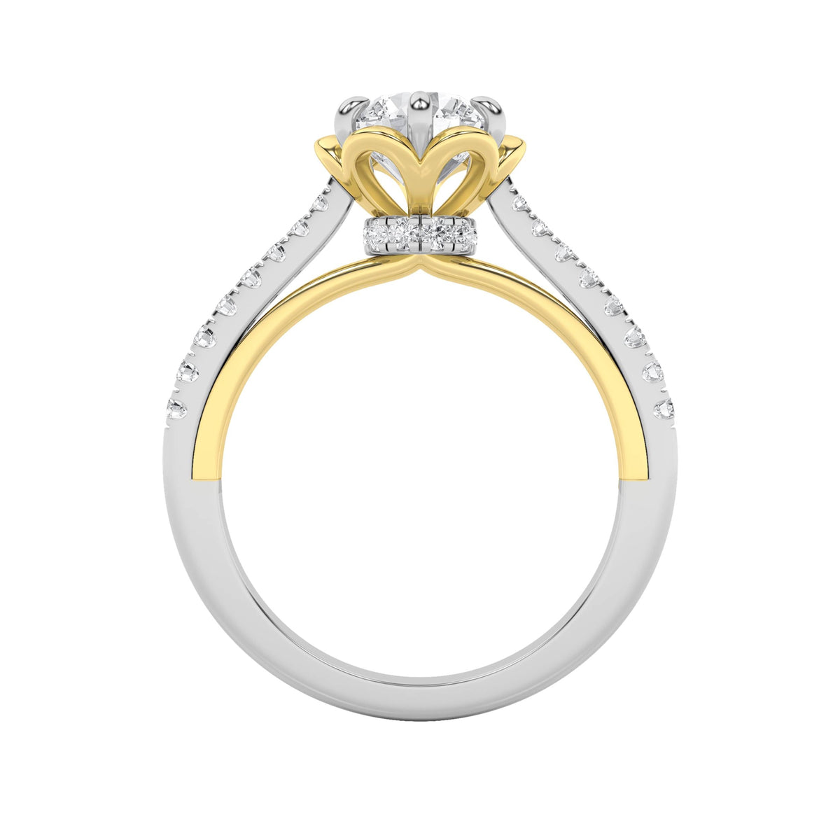 1.5CTW Round Lab-Grown Diamond Prong Solitaire Engagement Ring 27 Stones