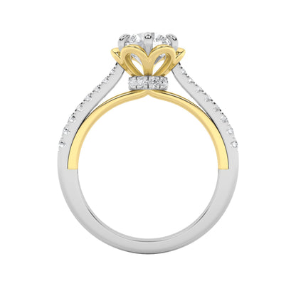 1.5CTW Round Lab-Grown Diamond Prong Solitaire Engagement Ring 27 Stones