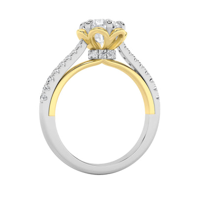 1.5CTW Round Lab-Grown Diamond Prong Solitaire Engagement Ring 27 Stones