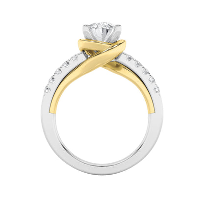 2CTW Oval Lab-Grown Diamond Prong Solitaire Engagement Ring 11 Stones 1.75ct Center