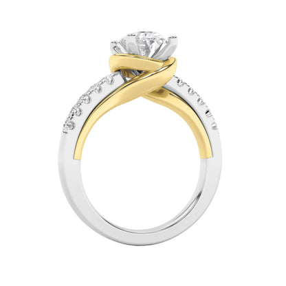 2CTW Oval Lab-Grown Diamond Prong Solitaire Engagement Ring 11 Stones 1.75ct Center