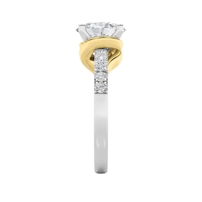 2CTW Oval Lab-Grown Diamond Prong Solitaire Engagement Ring 11 Stones 1.75ct Center
