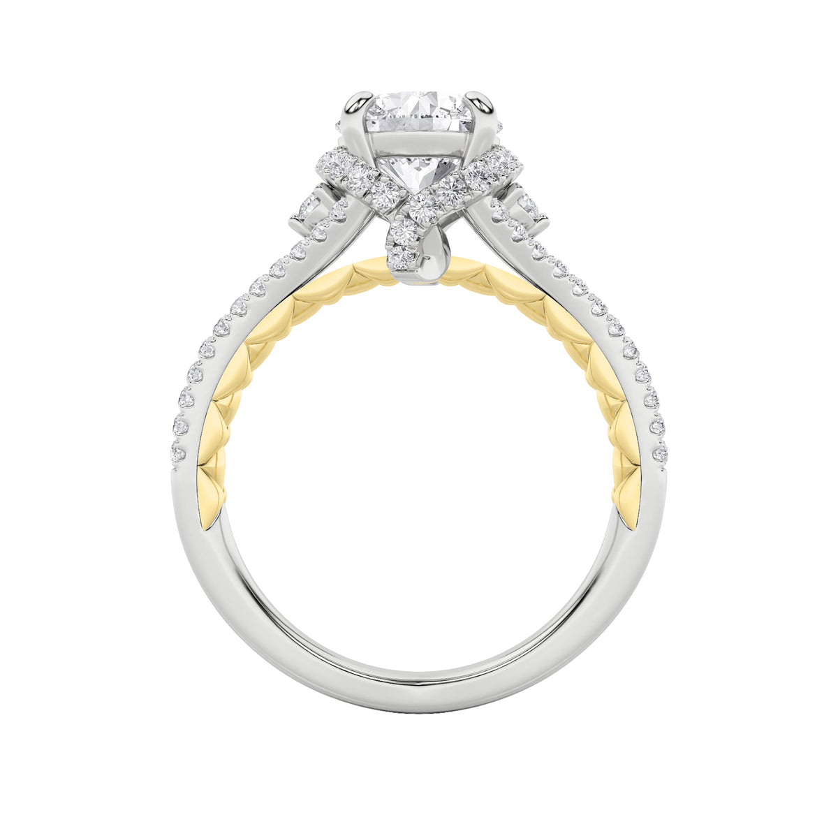 2CTW Round Lab-Grown Diamond Prong Solitaire Engagement Ring 75 Stones