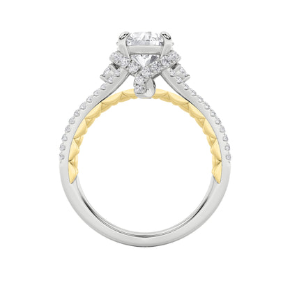 2CTW Round Lab-Grown Diamond Prong Solitaire Engagement Ring 75 Stones