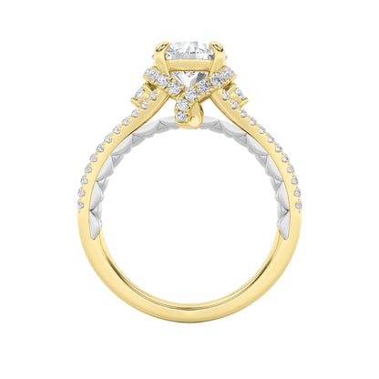 2CTW Round Lab-Grown Diamond Prong Solitaire Engagement Ring 75 Stones