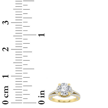 2CTW Round Lab-Grown Diamond Prong Solitaire Engagement Ring 75 Stones