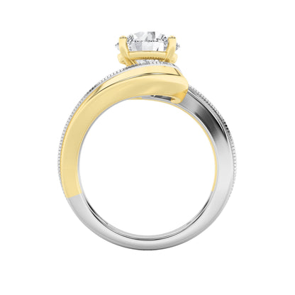 2CTW Round Lab-Grown Diamond Prong Two Tone Solitaire Engagement Ring 1 Stone