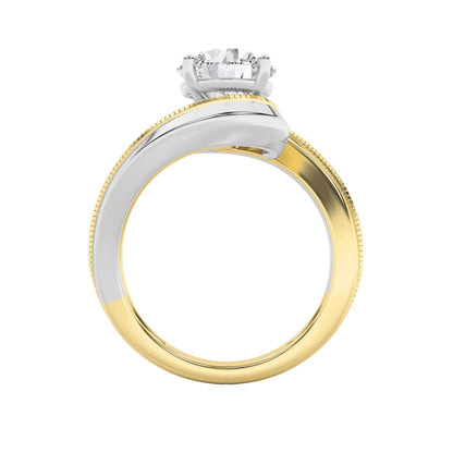 2CTW Round Lab-Grown Diamond Prong Two Tone Solitaire Engagement Ring 1 Stone