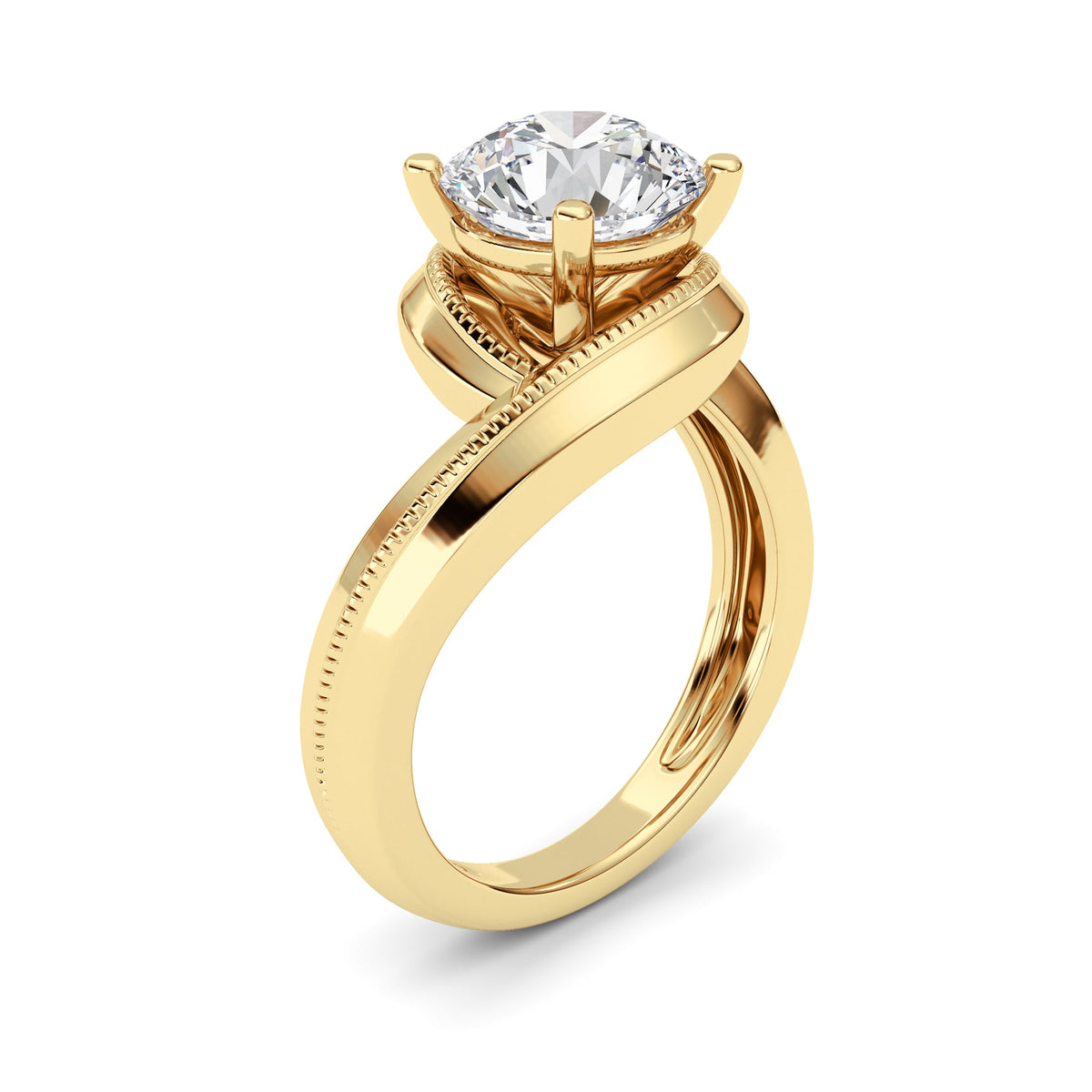 2.5CTW Round Lab-Grown Diamond Prong Ring 1 Stone