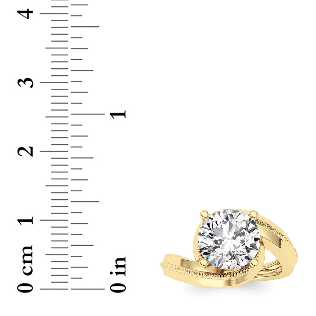 2.5CTW Round Lab-Grown Diamond Prong Ring 1 Stone